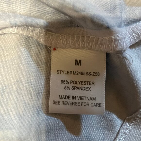 Blue Mood Rayon Long Short Sleeve Top (M) - Picture 9 of 12